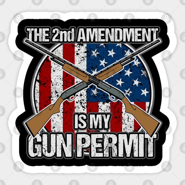 The 2nd Amendment Is My Gun Permit Gun 2nd Amendment Rights Sticker
